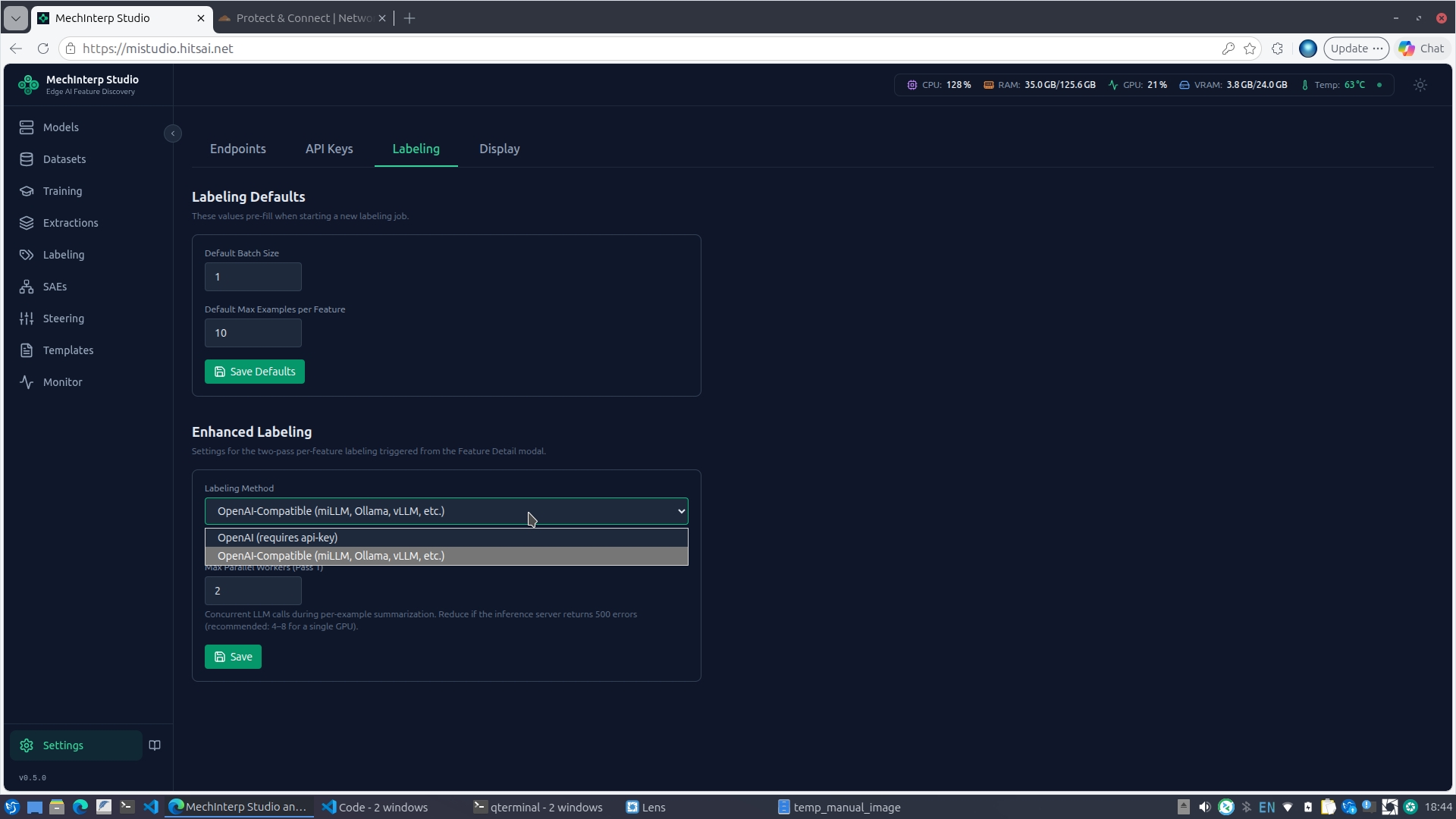Method dropdown showing OpenAI and OpenAI-Compatible options